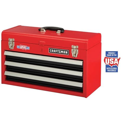 craftsman cmst22036rb 20.5-in 3-drawer red steel lockable tool box|CRAFTSMAN Portable 20.5 In Ball.